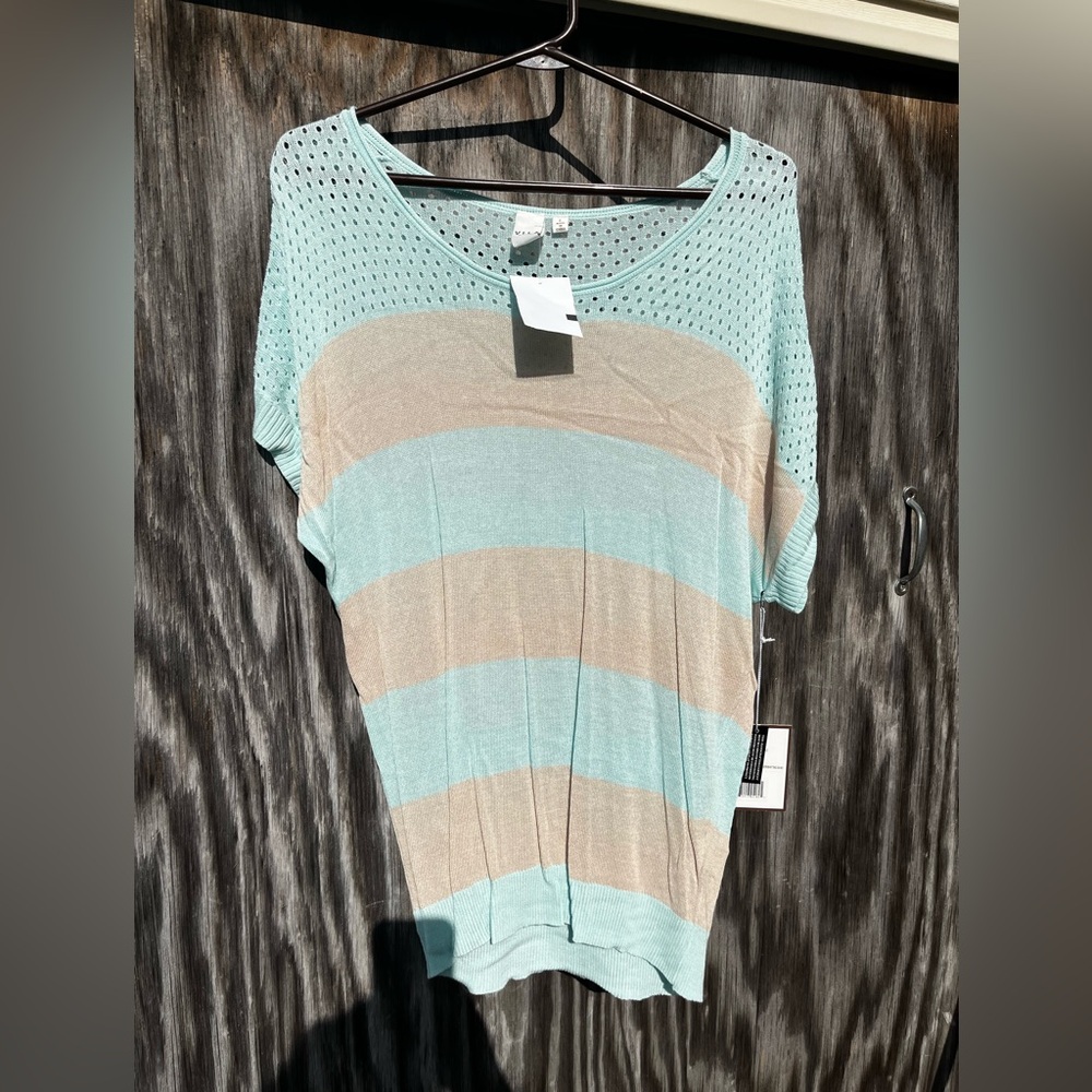 NWT striped sweater blue/tan women large vila